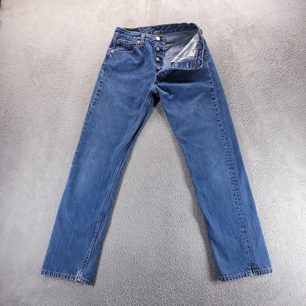 VTG Levis 501 Jeans Womens 29 Blue High Rise Straight Button Fly USA 90s Denim
